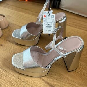 Zara Silver Heels